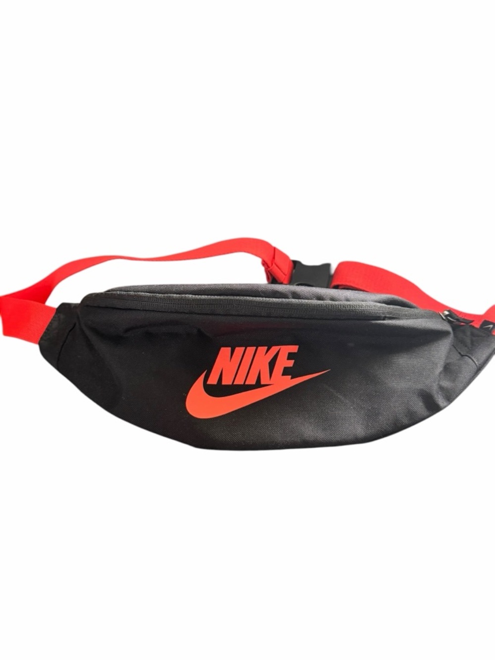 Nike Black Waist Pack with Red Logo & Strap
